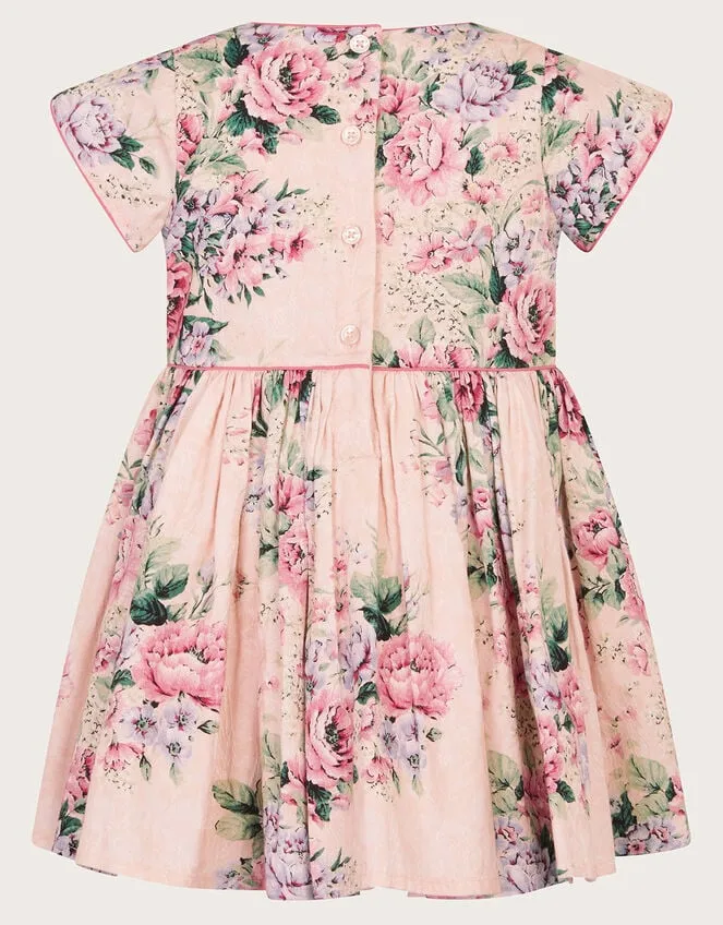 Children Baby Jacquard Rose Dress Pink Monsoon Dresses