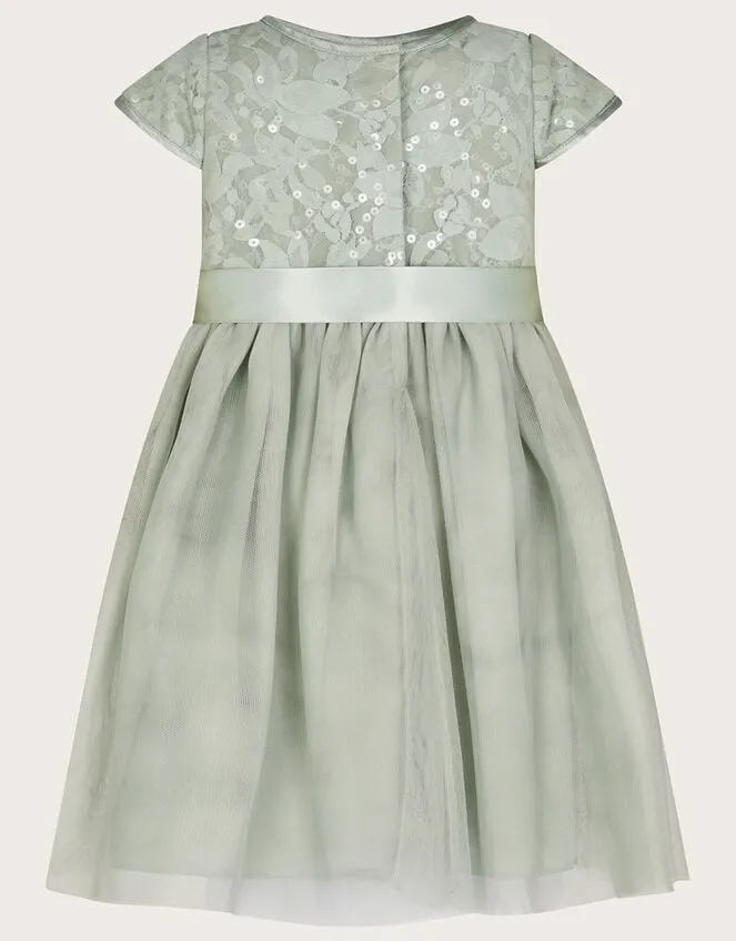 Children Baby Lacey Sequin Truth Dress Green Monsoon Dresses