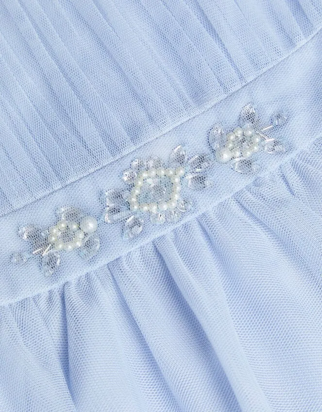 Children Baby Penelope Belt Dress Blue Monsoon Partywear