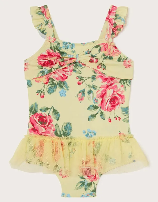 Children Baby Rose Skirted Swimsuit Yellow Monsoon Beachwear and Swimwear