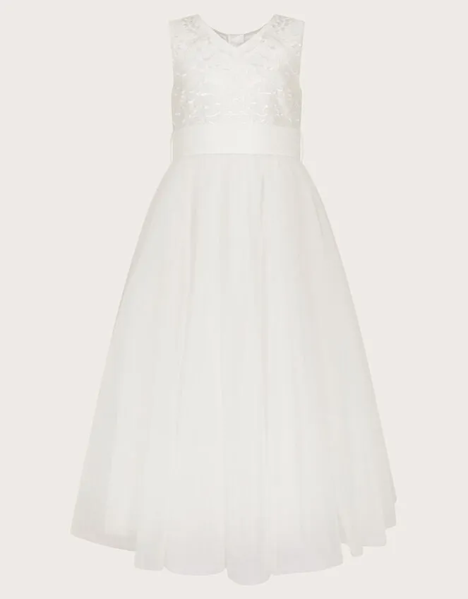 Children Bernadette Tulle Maxi Dress Ivory Monsoon Dresses