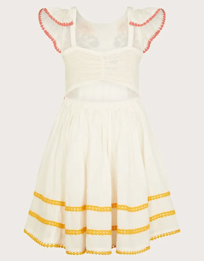 Children Boutique Embellished Cut Out Dress Ivory Monsoon Dresses