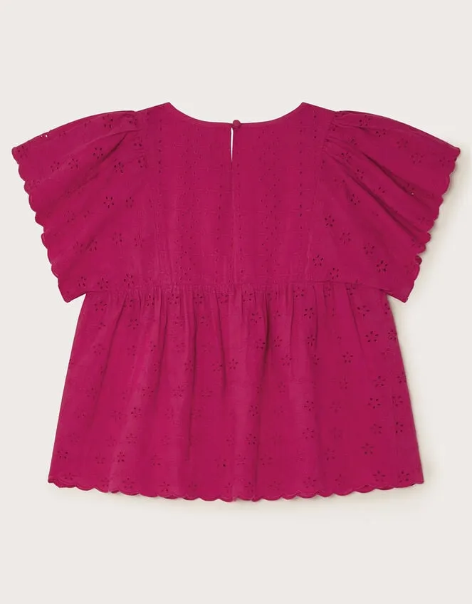 Children Broderie Blouse Pink Monsoon Tops and TShirts