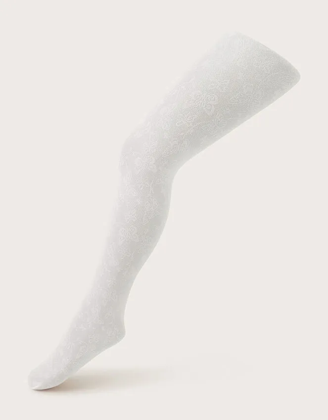 Children Butterfly Lace Tights White Monsoon Partywear