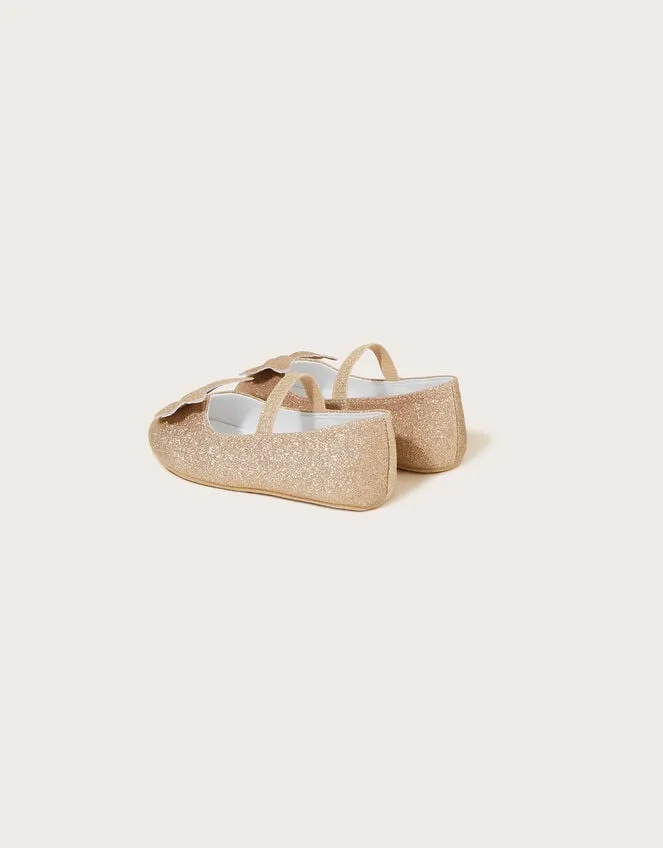Children Butterfly Walker Shoes Gold Monsoon Partywear