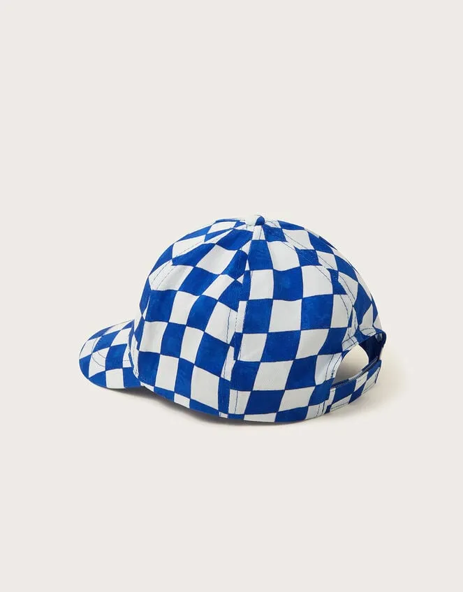 Children Check Applique Cap Blue Monsoon Casualwear Collection