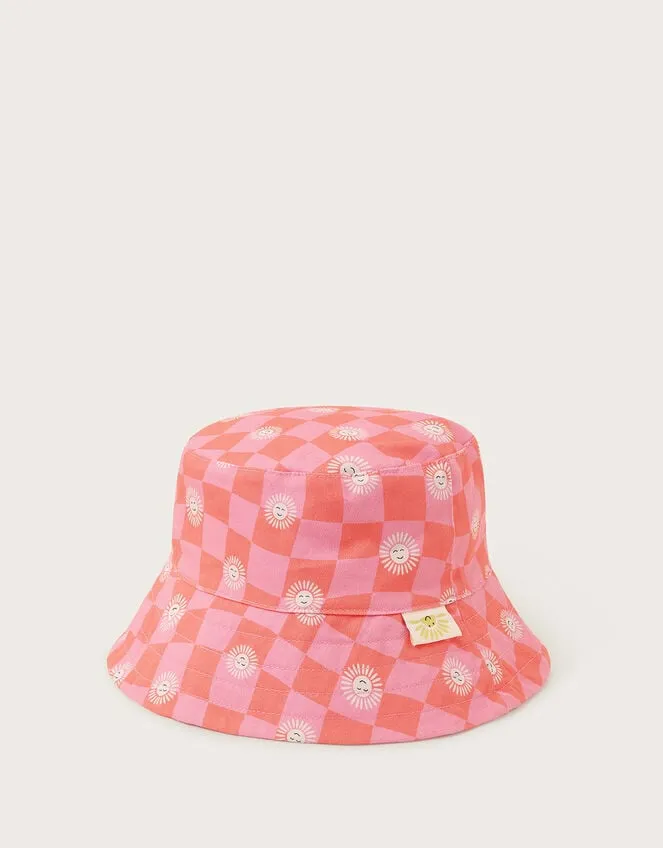 Children Checkerboard Bucket Hat Pink Monsoon Hats and Sunglasses