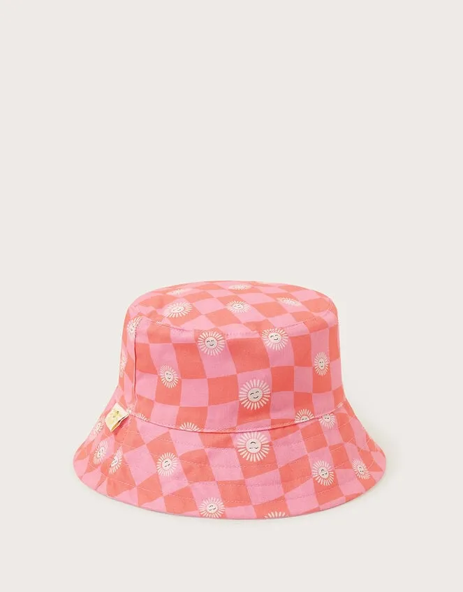 Children Checkerboard Bucket Hat Pink Monsoon Hats and Sunglasses