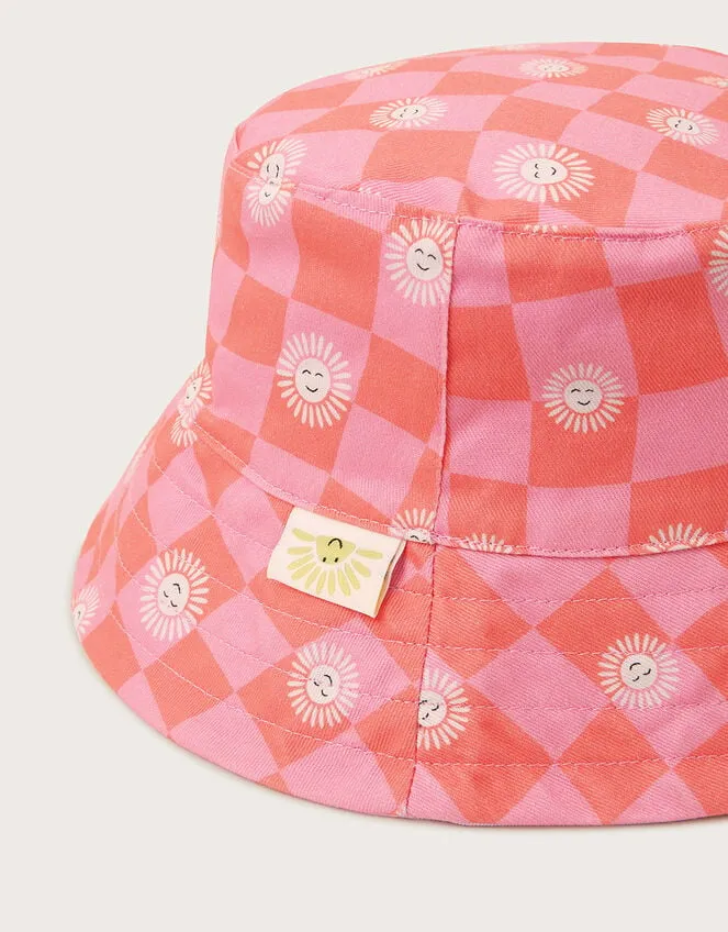 Children Checkerboard Bucket Hat Pink Monsoon Hats and Sunglasses