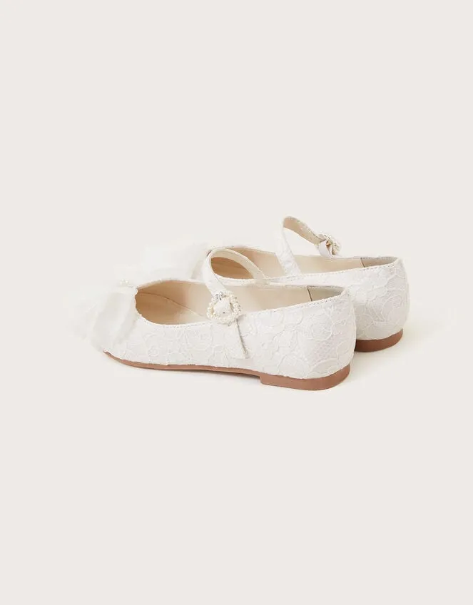 Children Communion Kali Lace Ballerina Flats White Monsoon Partywear