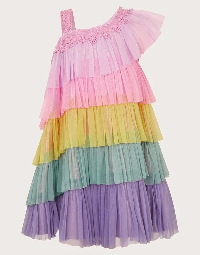 Children Crochet Colourblock Dress Multi Monsoon Dresses