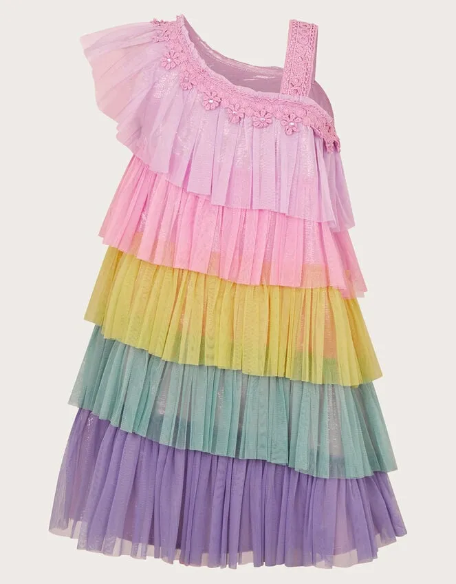 Children Crochet Colourblock Dress Multi Monsoon Dresses