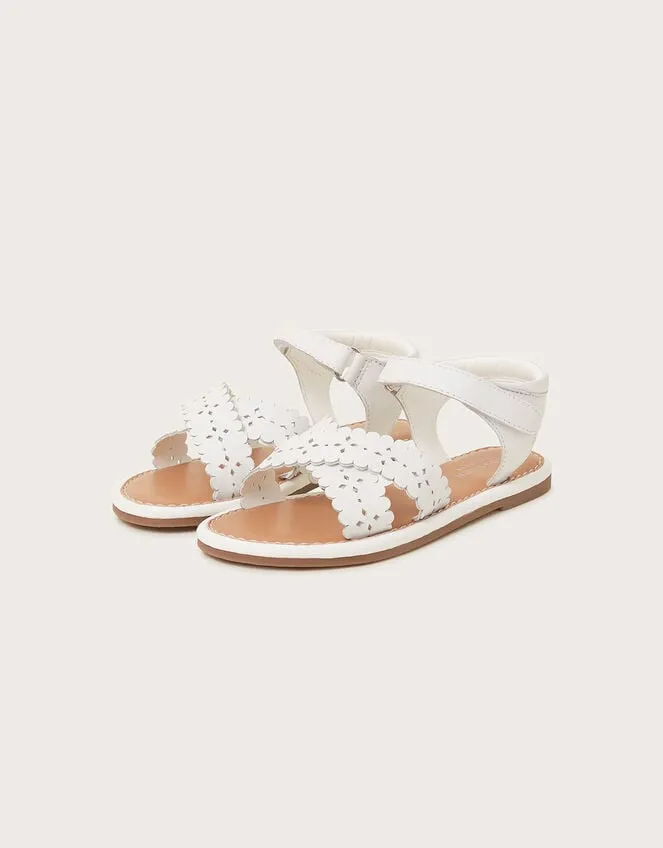 Children CrossOver Leather Sandals White Monsoon Girls039 Shoes and Sandals