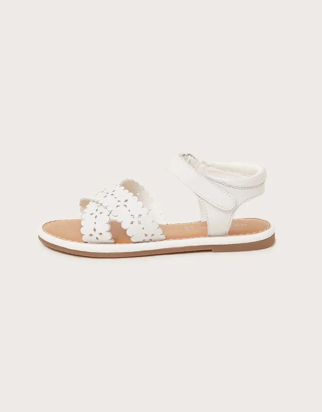 Children CrossOver Leather Sandals White Monsoon Girls039 Shoes and Sandals