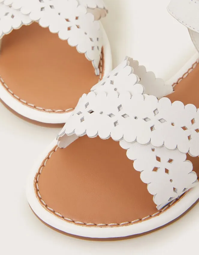 Children CrossOver Leather Sandals White Monsoon Girls039 Shoes and Sandals