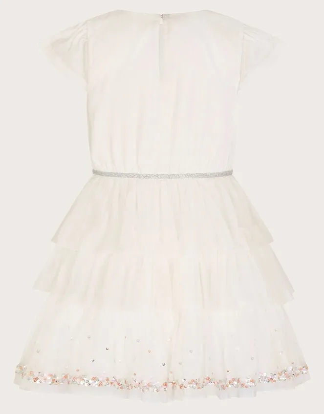 Children Disco Bow Dress Ivory Monsoon Dresses