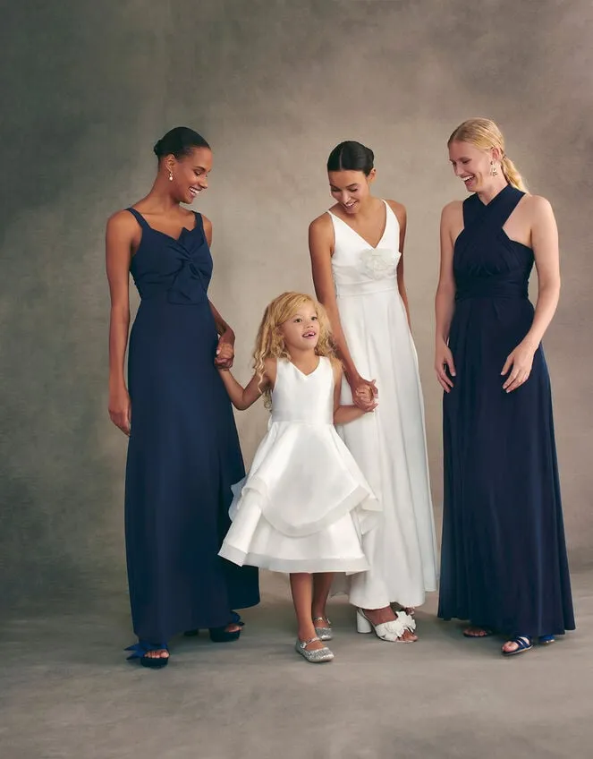 Children Eleanor Duchess Twill Dress Ivory Monsoon Dresses