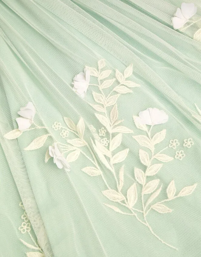 Children Embroidered Botanical Dress Green Monsoon Dresses