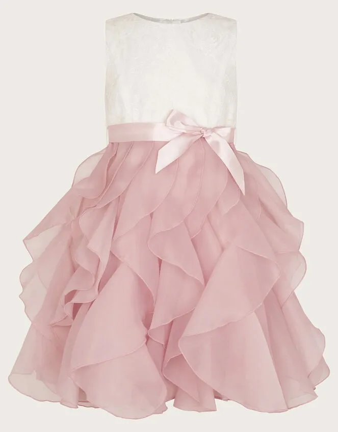 Children Lace Cancan Ruffle Dress Pink Monsoon Dresses