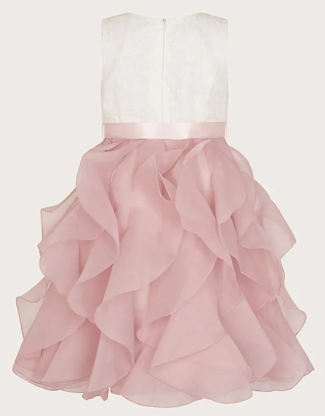 Children Lace Cancan Ruffle Dress Pink Monsoon Dresses