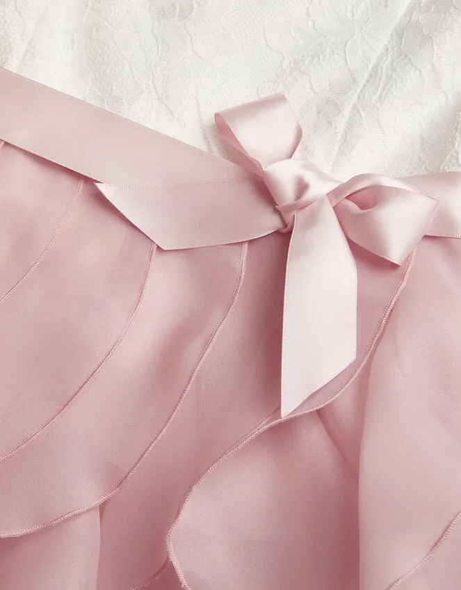 Children Lace Cancan Ruffle Dress Pink Monsoon Dresses