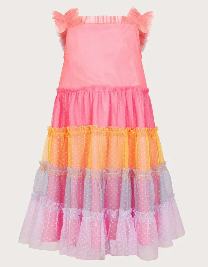 Children Rainbow Dobby Dress Multi Monsoon Dresses