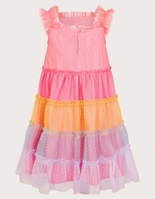 Children Rainbow Dobby Dress Multi Monsoon Dresses