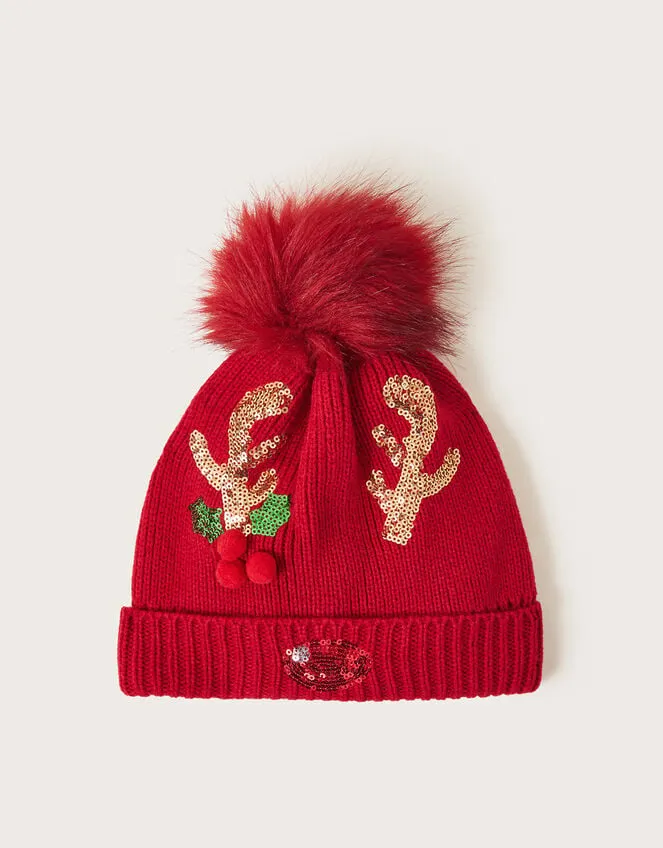 Children Reindeer Beanie Hat Red Monsoon Hats and Sunglasses