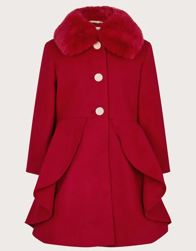 Children Skirted Twirl Smart Coat Red Monsoon Coats and Jackets