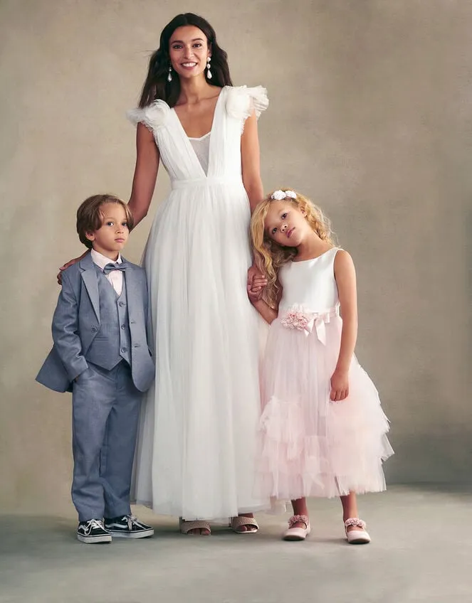 Children Sofia Ruffle Dress Pink Monsoon Dresses