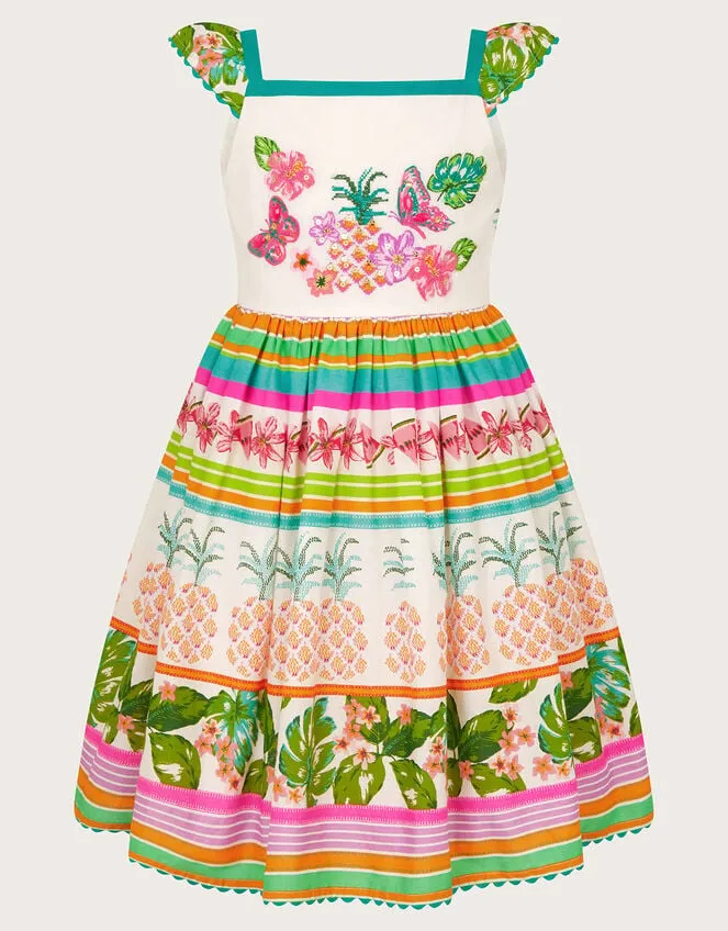 Children Tropical Pineapple Dress White Monsoon Dresses