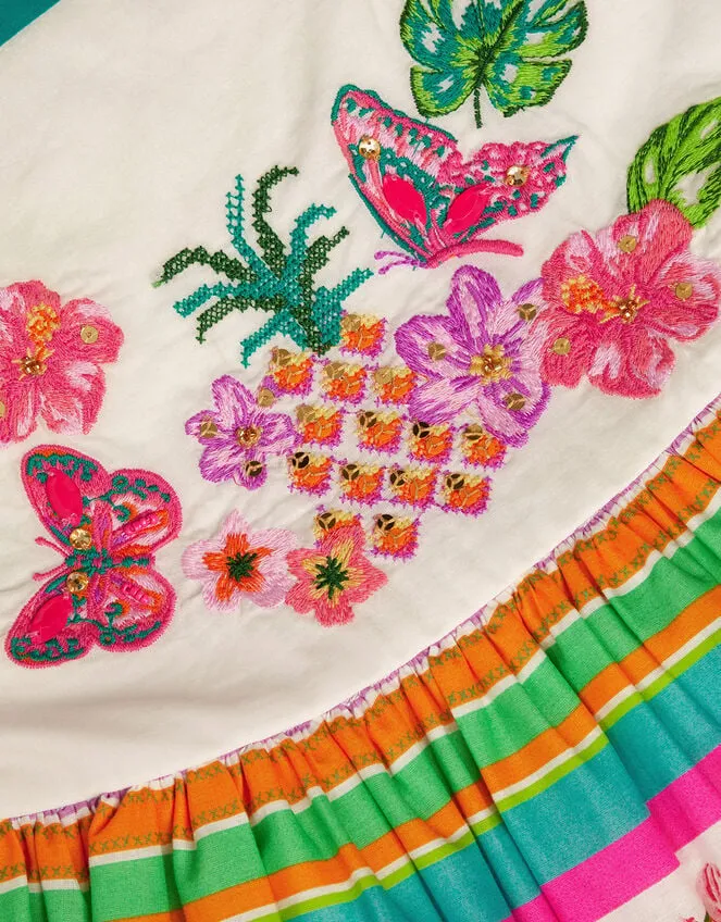 Children Tropical Pineapple Dress White Monsoon Dresses