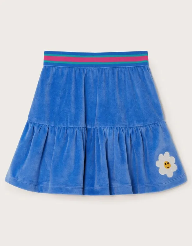 Children Velour Tiered Skirt Blue Monsoon Casualwear Collection