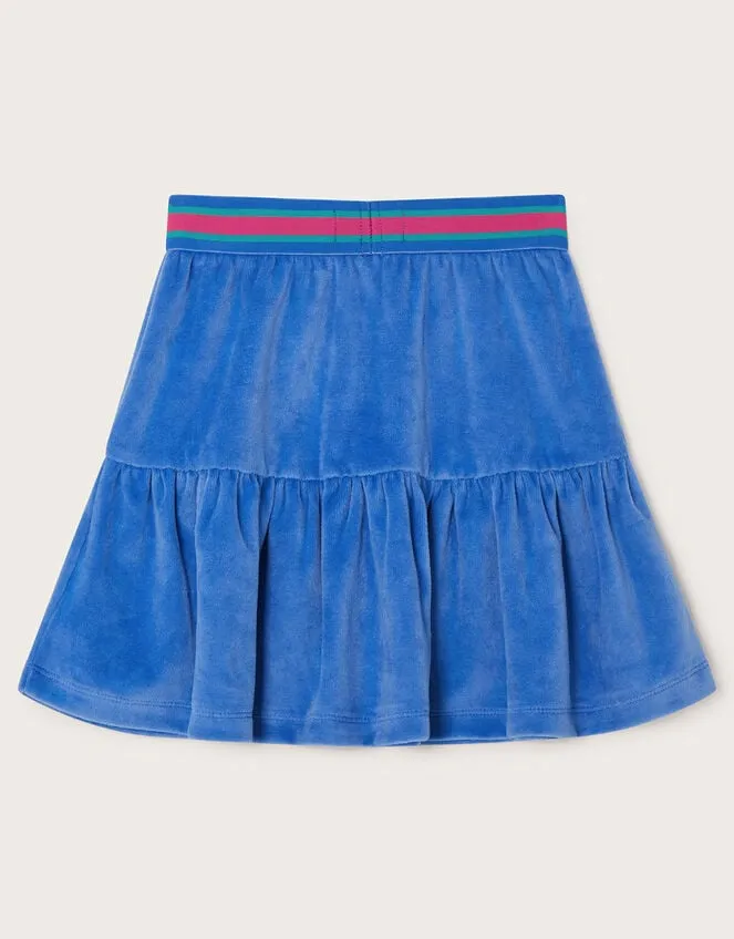 Children Velour Tiered Skirt Blue Monsoon Casualwear Collection