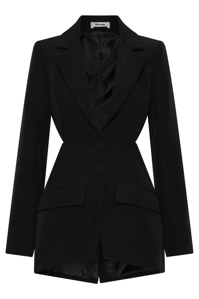 Chona Blazer 8211 Tailored Hourglass Cut Out Blazer In Black Women Showpo Blazers