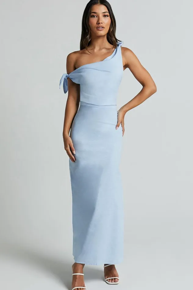 Cincinnati Midi Dress 8211 Off The Shoulder Side Split Column Linen Look Dress In Pale Blue Women Showpo Curve Clothes Cincinnati Midi Dress 8211 Off The Shoulder Side Split Column Linen Look Dress In Pale Blue Women Showpo Curve Clothes