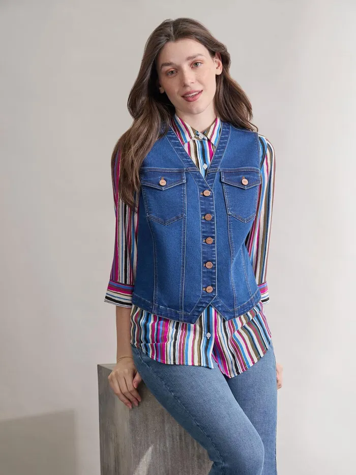 City Denim Vest Shore Wash Women Jones New York Denim