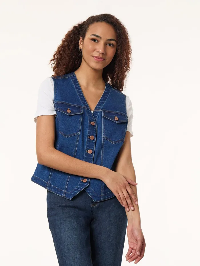 City Denim Vest Shore Wash Women Jones New York Denim City Denim Vest Shore Wash Women Jones New York Denim