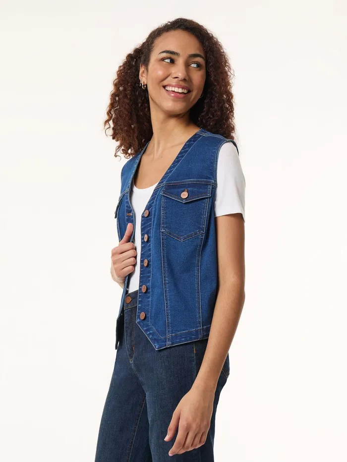 City Denim Vest Shore Wash Women Jones New York Denim City Denim Vest Shore Wash Women Jones New York Denim