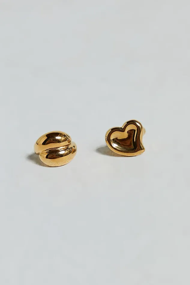 Claire 2 Ring Pack 8211 Heart Shape Chunky Rings In Gold Women Showpo Rings