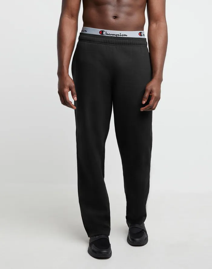 Classic Fleece Puddle Pants C Logo 325034 Black Men Champion Pants and Joggers
