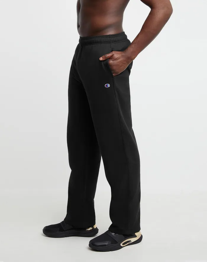 Classic Fleece Puddle Pants C Logo 325034 Black Men Champion Pants and Joggers