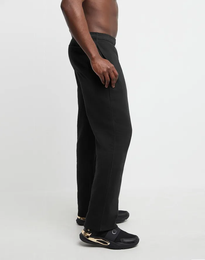 Classic Fleece Puddle Pants C Logo 325034 Black Men Champion Pants and Joggers