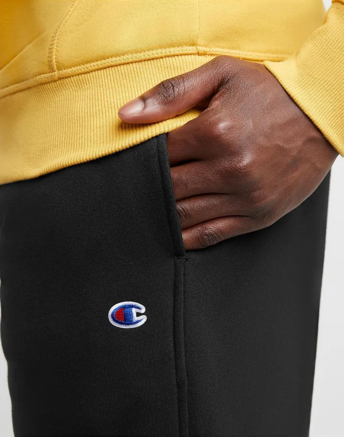 Classic Fleece Puddle Pants C Logo 325034 Black Men Champion Pants and Joggers