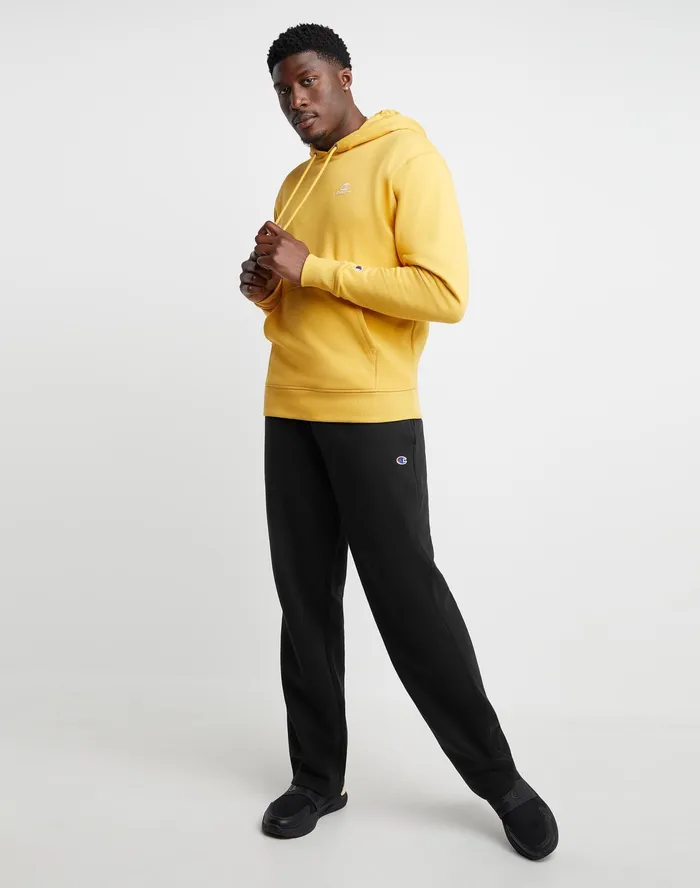 Classic Fleece Puddle Pants C Logo 325034 Black Men Champion Pants and Joggers