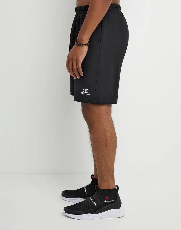 Classic Fleece Shorts C Over Script Logo 8034 Black Men Champion Shorts