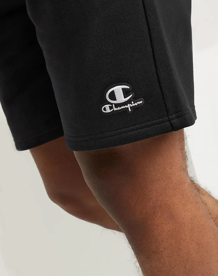 Classic Fleece Shorts C Over Script Logo 8034 Black Men Champion Shorts