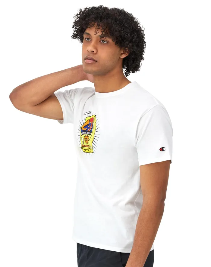 Classic Graphic TShirt Creative Juice White Men Champion TShirts and Tops