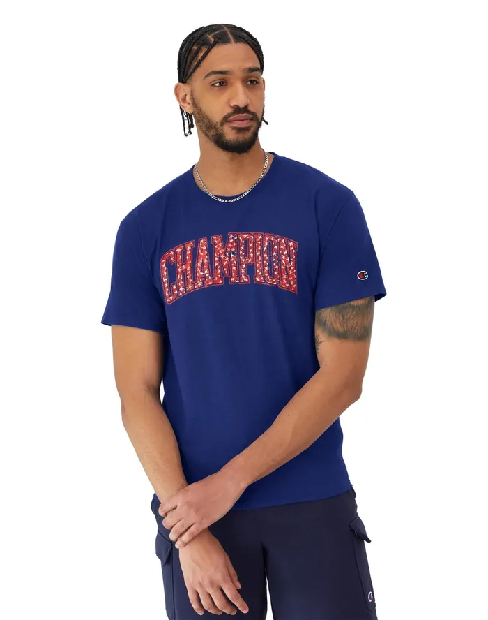 Classic Graphic TShirt Distressed Champion Stars Jewel Sapphire Men Champion TShirts and Tops Classic Graphic TShirt Distressed Champion Stars Jewel Sapphire Men Champion TShirts and Tops