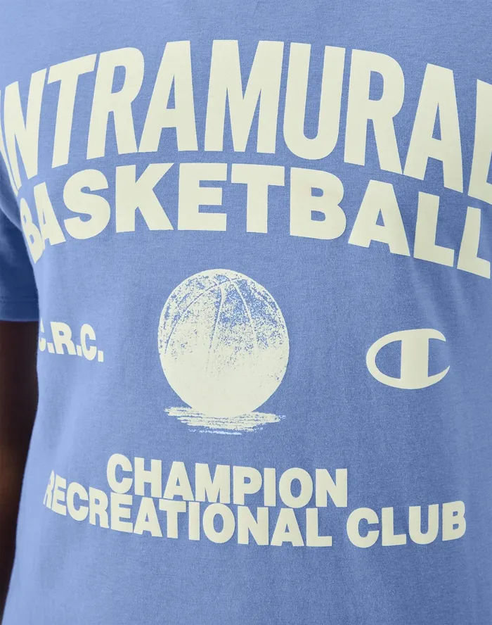 Classic Graphic TShirt Intramural Basketball Plaster Blue Men Champion TShirts and Tops
